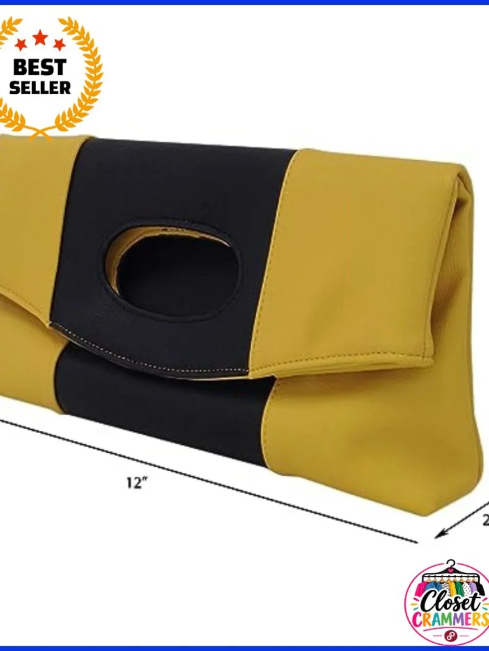 Synthetic Leather Fold Over Clutch Evening Bag with Chain Strap